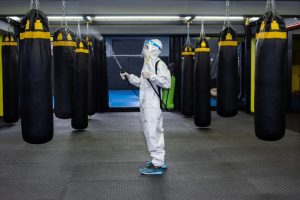 Gym equipment disinfection